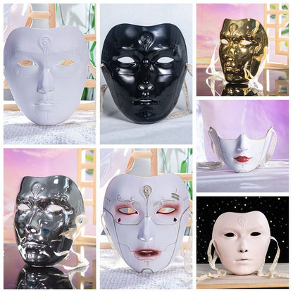 Ancient Style Machinery Beautiful Male Adult Party Beauty Mask Chinese Style Hand-painted Decorative Hanfu Accessory Mask
