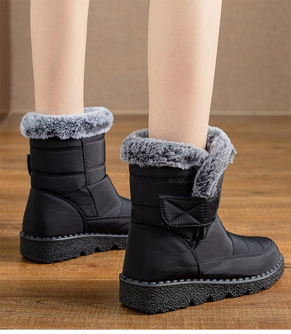 Women's Boots 2025 Trend Snow Boots With Fur Winter Shoes Woman Low Heels Footwear Winter Boots Women Combat Middle Botas Mujer
