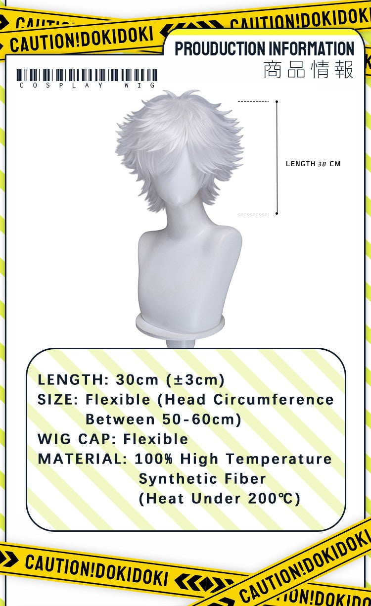 ?Ready For Ship?Qifrey Cosplay Wig Anime Witch Hat Atelier DokiDoki Men White Hair Qifrey Cosplay HalloweenHair Free Wig Cap