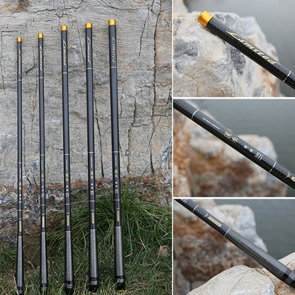 1 vara de pesca telescópica de fibra de carbono super leve e resistente 3,6M/4,5M/5,4M/6,3M/7,2M para pesca de riacho