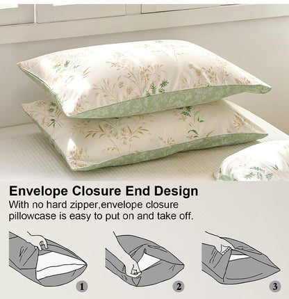 3pcs Elegant Floral Tea Art Print Duvet Cover Set? Soft Skin-Friendly Bedding Set Includes 1 Duvet Cover And 2 Pillowcases