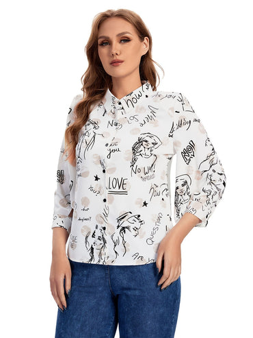 Women Plus Size Woven Spring And Summer Fashionable Shirt
