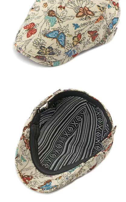 Classic Peaky Blinders Berets Women Vintage Black Embroidery Cotton Caps Men Breathe Artist's Hat Summer Outdoor Hip Hop