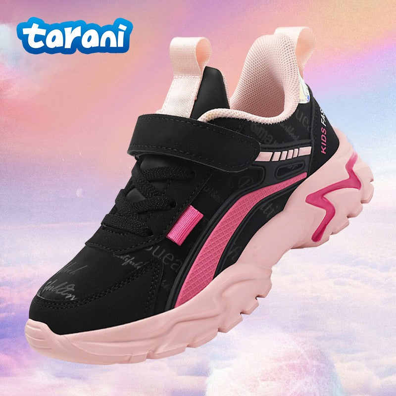 Girls Sneakers Lightweight Athletic Comfortable Shoes with Velcro Closure Kids Non-Slip Casual Walking Running Sports Shoes