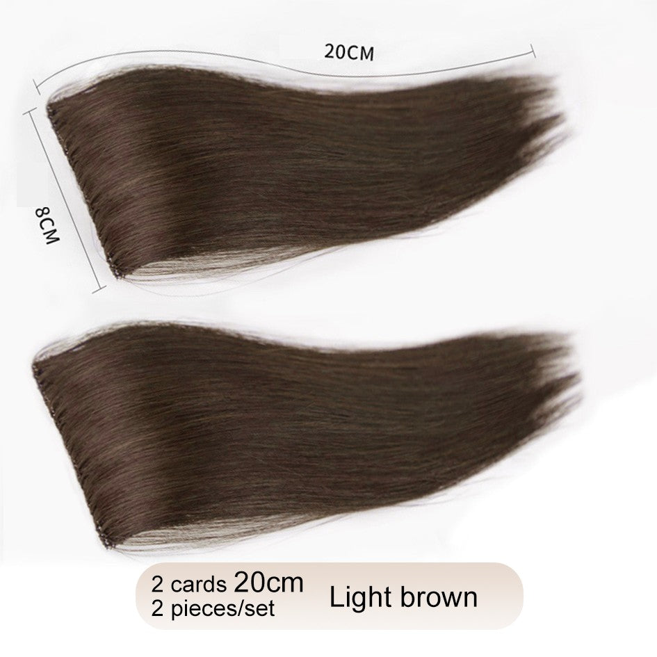2 peças/conjunto de preenchimento capilar sintético, extensões de cabelo, peça de abertura e de reposição para topo, artefato de reposição
