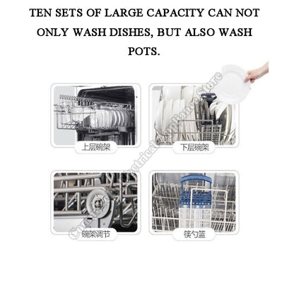 Dishwashers 10 Sets  Large Capacity Fully Automatic Multifunctional Embedded Independent Household Dishwashers