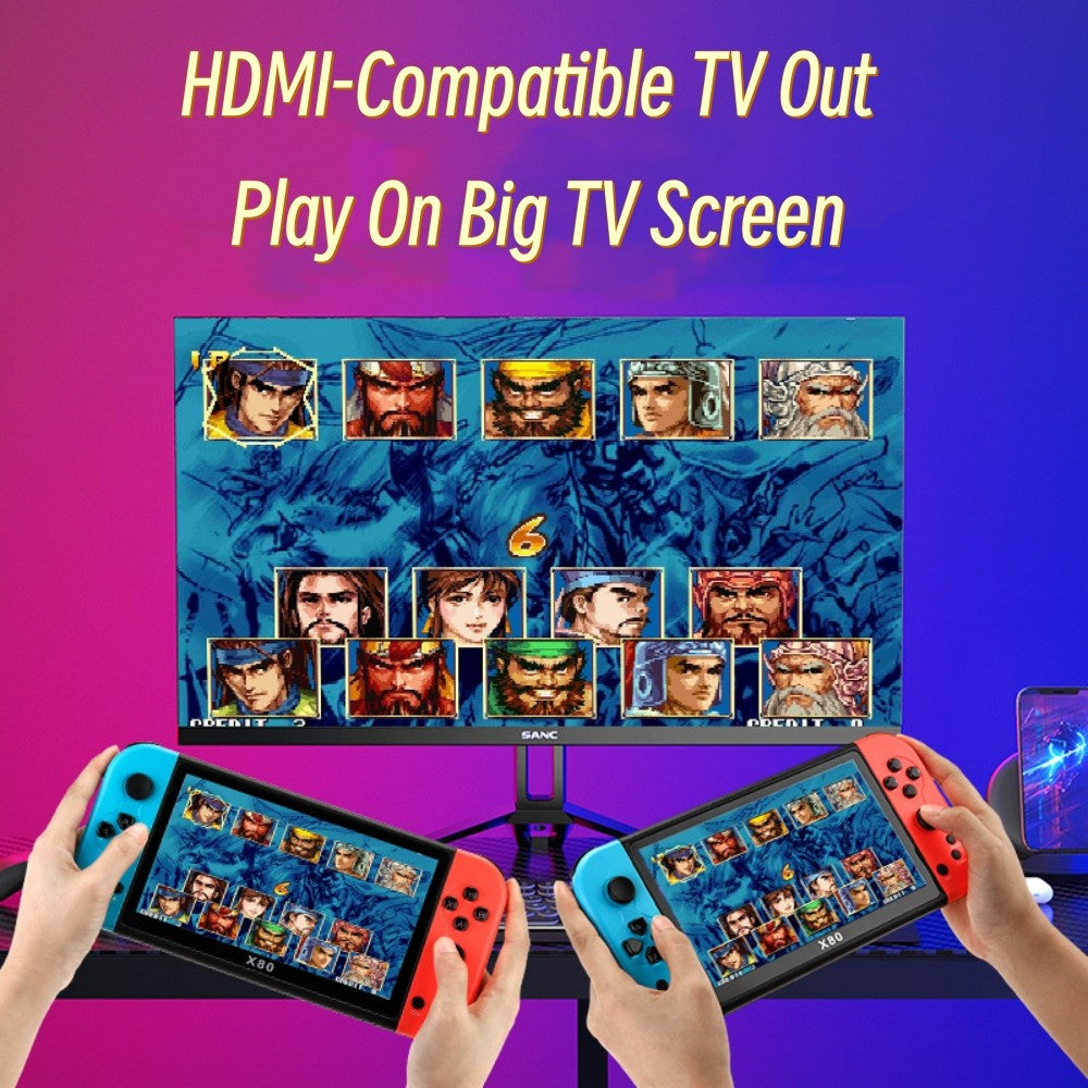 10000 Free Games X80 Portable Game Console 7 Inch Screen Handheld Game Player 16GB For PS1/MAME Retro Arcade Game Support TV Out