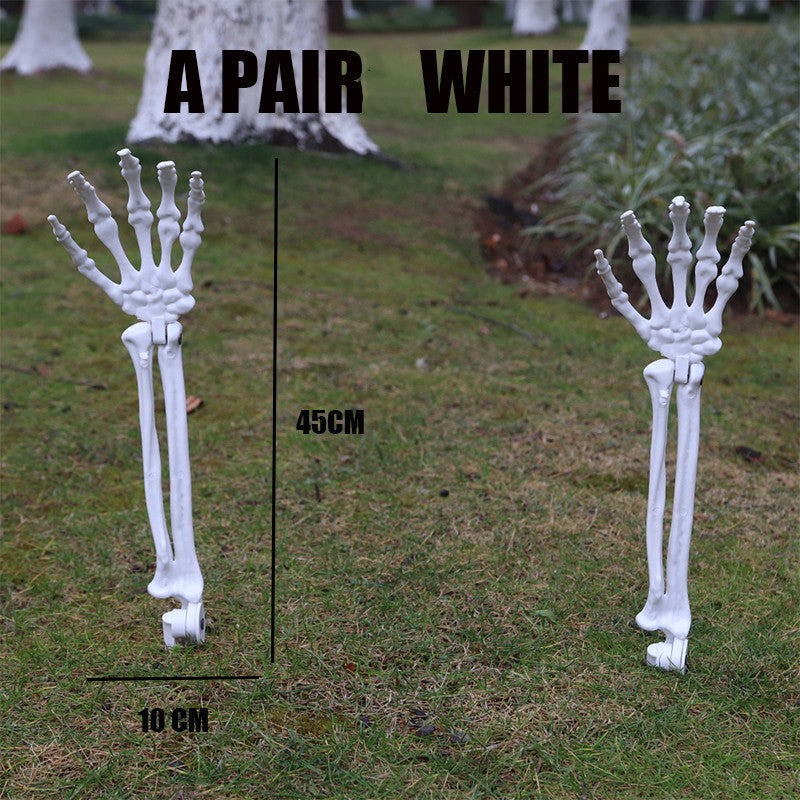 Decorações de Halloween para Casa Crânio Esqueleto Adereços de Terror para Exterior Caveira e Mãos Realistas para Jardim Brincadeiras Festas e Suprimentos