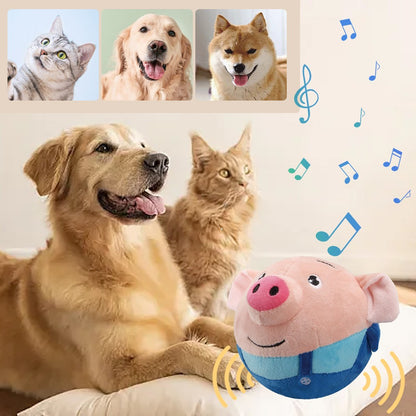 Brinquedo de Pelúcia Interativo Automático com Salto, Resistente à Mordida, com Som, Falante e Autônomo para Cães Pequenos e Médios