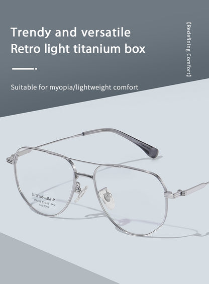 Pure Titanium Reading Glasses Women Prescription Optical Lenses Myopia Eyewear Men Blue Light Blocking Computer Eyeglasses Frame