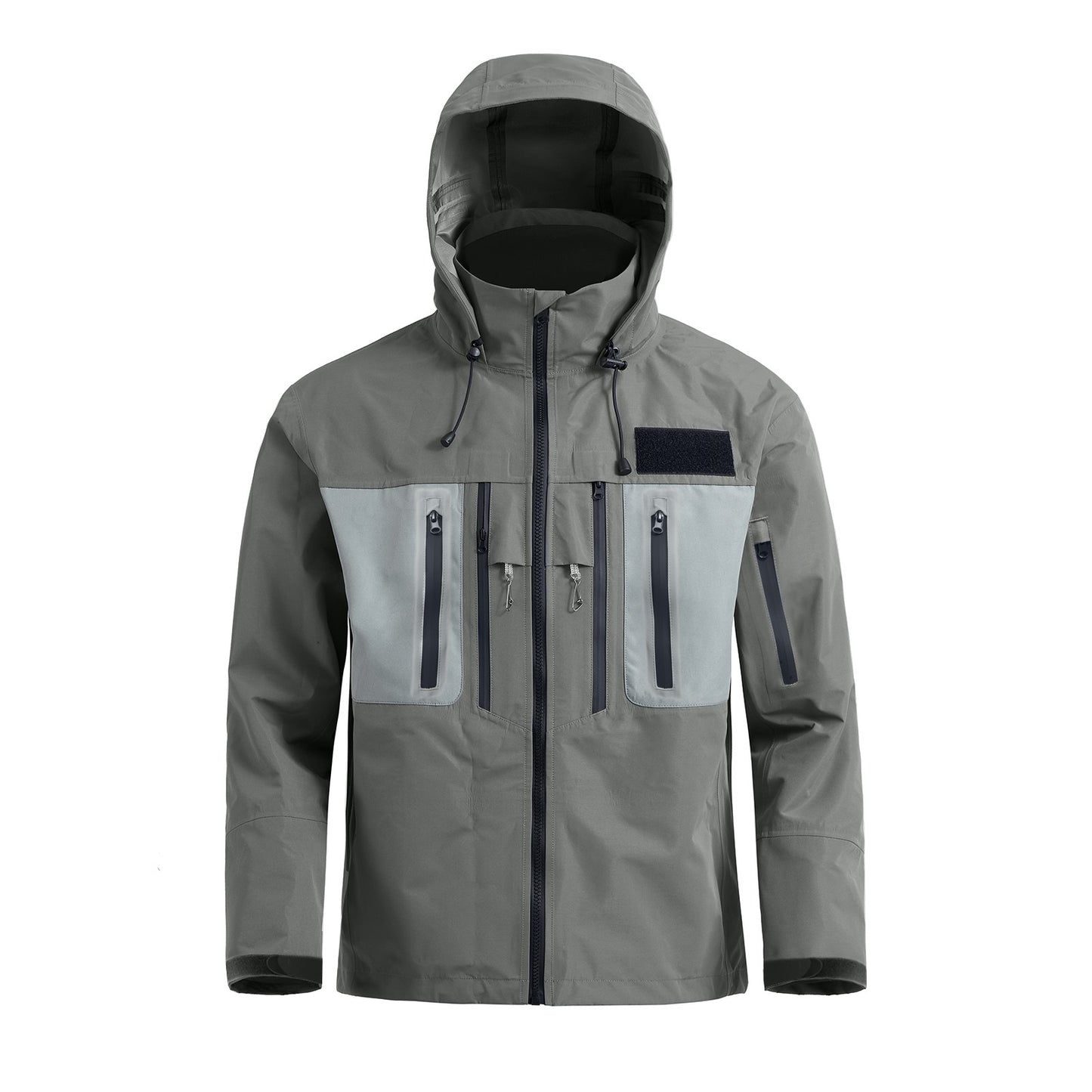 Jaqueta Masculina Impermeável com Capuz para Pesca com Mosca e Caminhada, 3 Camadas, Respirável, Corta-vento, Casaco Hardshell