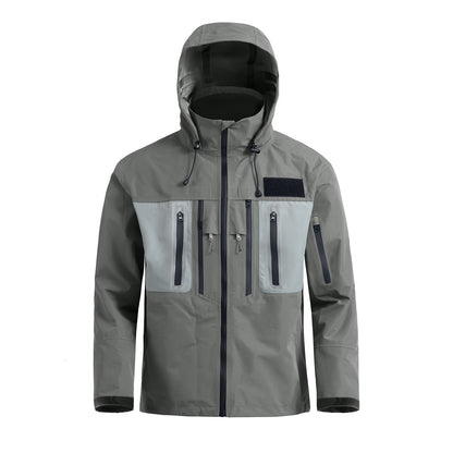 Jaqueta Masculina Impermeável com Capuz para Pesca com Mosca e Caminhada, 3 Camadas, Respirável, Corta-vento, Casaco Hardshell
