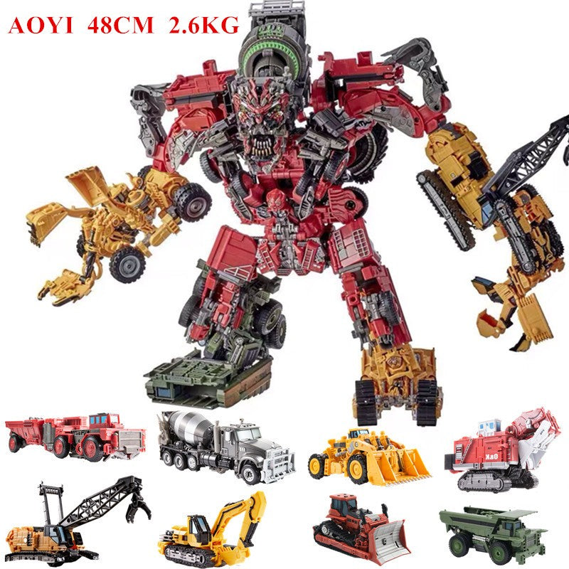 DD02 Anime Transformation Toys AOYI 8 EM 1 Boneco Articulado Maneiro Modelo Scrapper G1 KO SS60 Devastator Engenharia Carro Robô Menino