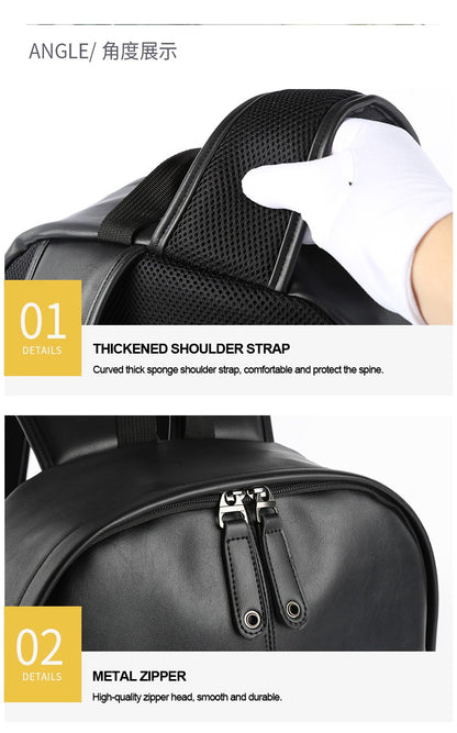 Men Leather Laptop Backpack Large Antitheft Travel Backpack High Quality Fashion Knapsack Bags for Male