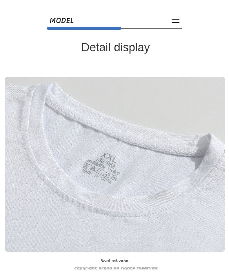 Running T-shirt Reflective Short Sleeve Ice Silk Quick Drying Summer Thin Breathable Fitness Tees Shirt Sportswear Sportsshirt