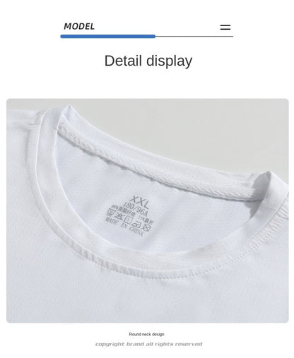 Running T-shirt Reflective Short Sleeve Ice Silk Quick Drying Summer Thin Breathable Fitness Tees Shirt Sportswear Sportsshirt