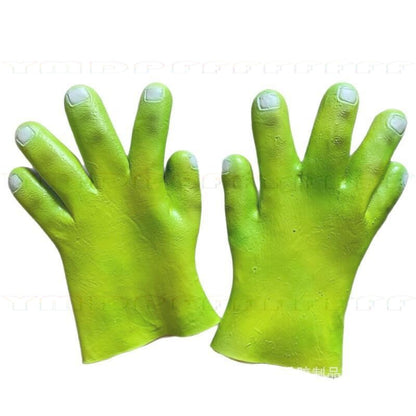 Movie Green Monster King Shrek Cosplay Mask Headset Gloves Halloween Makeup Ball Party Funny Adult Latex Cartoon New
