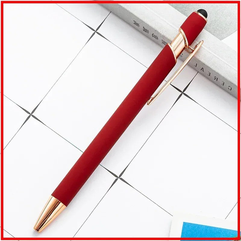 100 Pcs Light - Metal Capacitive Universal Touch Screen Stylus Ballpoint Pen Free Custom Logo Writing Stationery Office Gifts