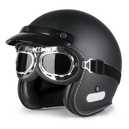 Capacete de motocicleta retrô clássico com certificação DOT, capacete aberto 3/4, segurança masculina e feminina, capacete universal para scooter elétrica