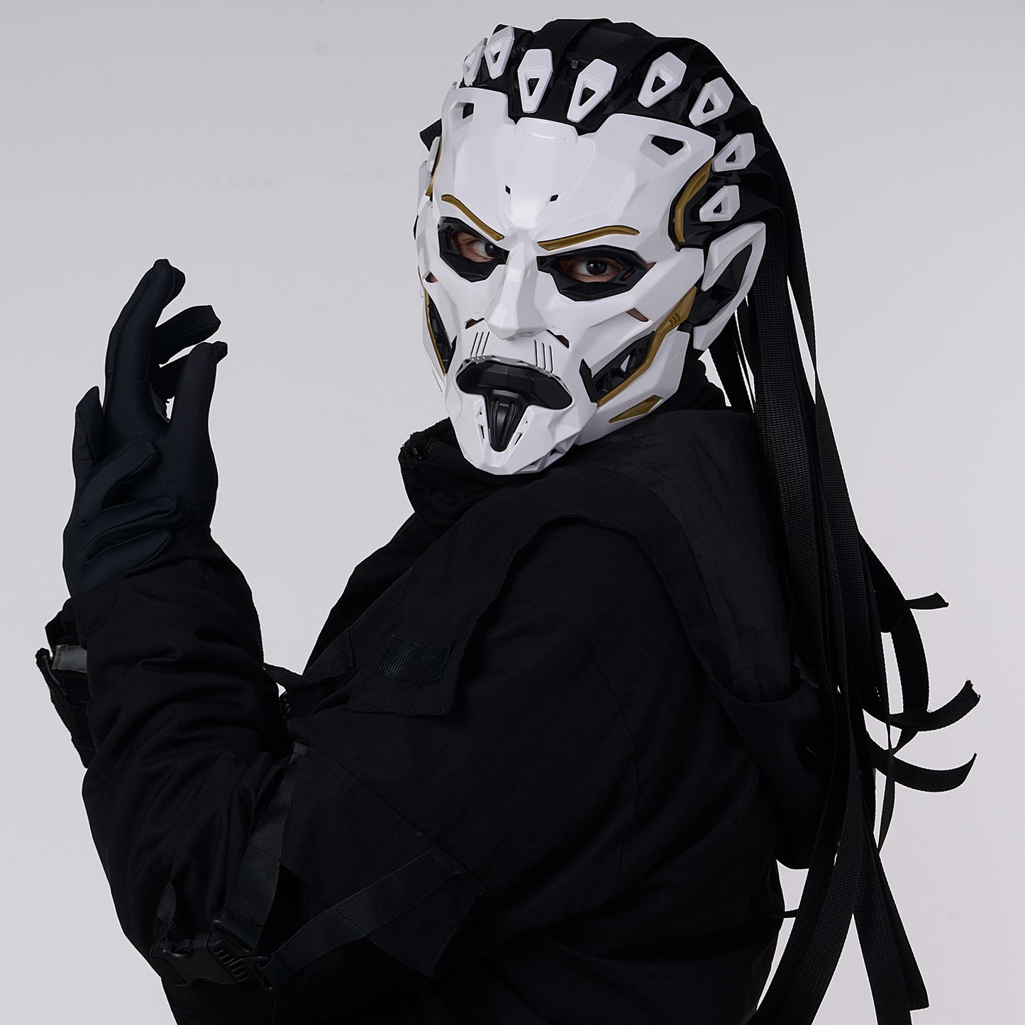 JAUPTO Punk Witcher Mask Halloween Costume Prop Face Mask for Parties Quality Assurance Cosplay Accessory