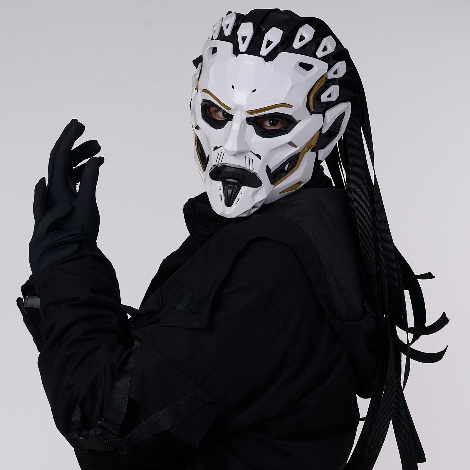 JAUPTO Punk Witcher Mask Halloween Costume Prop Face Mask for Parties Quality Assurance Cosplay Accessory