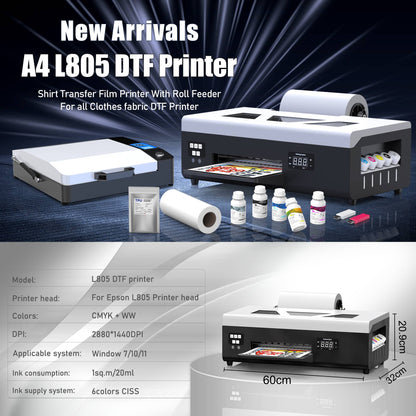 US Stock A3 L805 UV DTF Printer For Epson XP600 DTF Printer A4 A3 DTF Printer T shirt Printing Machine impresora dtf EU Stock