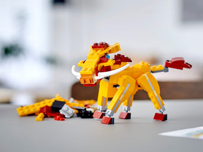 LEGO Blocos de Montar 31112 Série Criativa Versátil Leão Selvagem Brinquedo Quebra-Cabeça Montado Infantil Presente