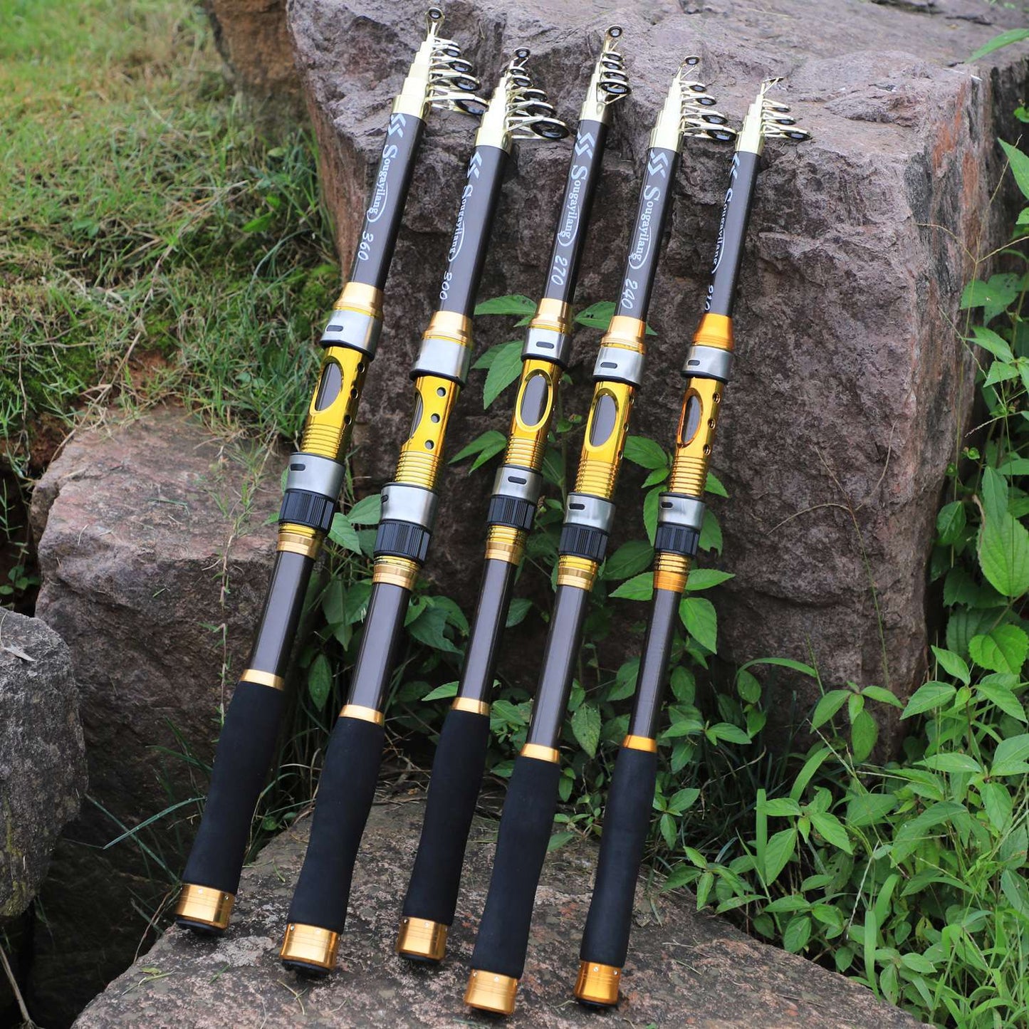 Sougayilang 2.1m-3.6m Spinning Fishing Rod Carbon Trout Carp Telescopic Fishing Pole Lure Fishing Rod Tackle