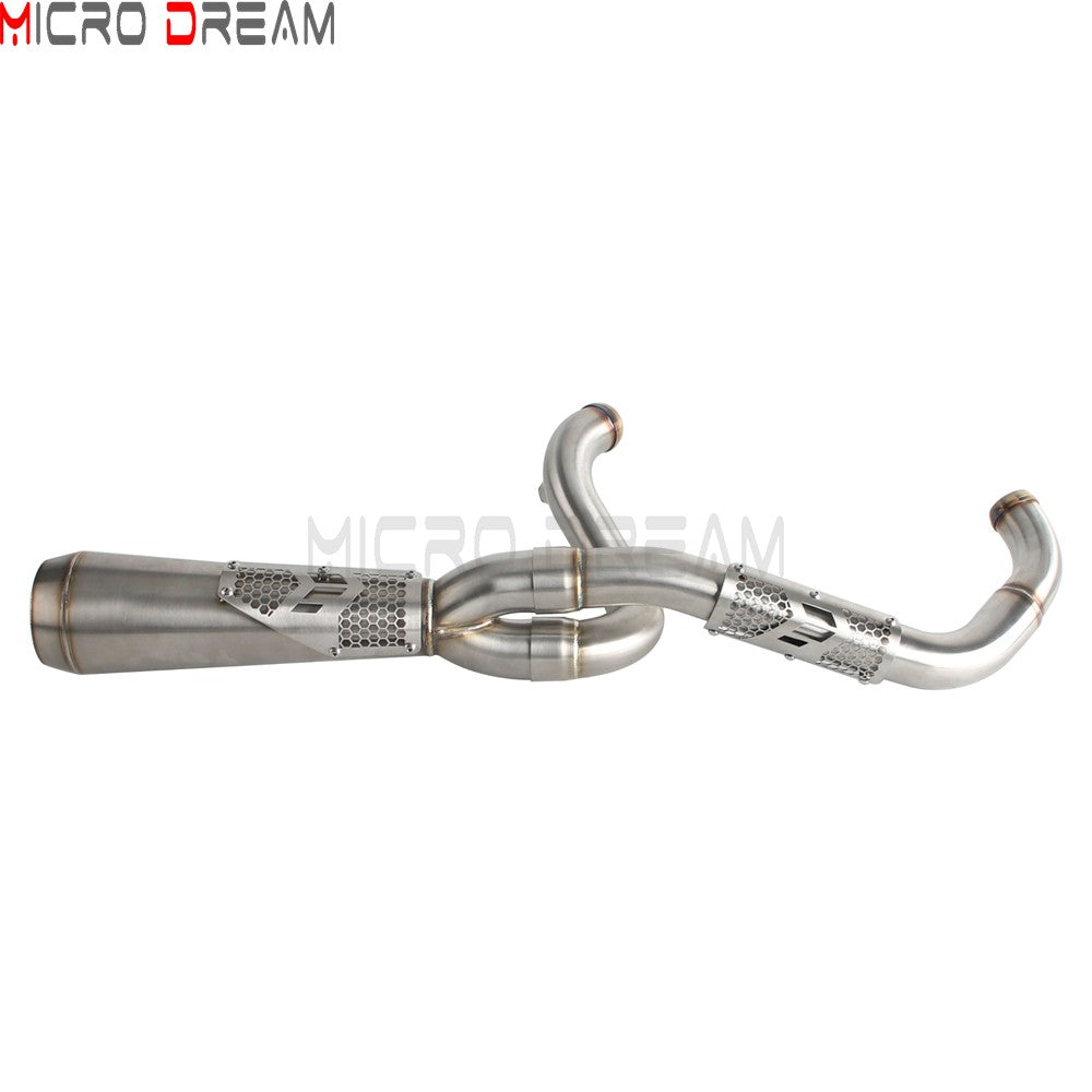 Slip-on Muffler Full Exhaust System 2-in-1 Muffler Pipe For Harley Dyna Low Rider S FXDLS Super Wide Glide FXD FXDWG   FXDF FXDB