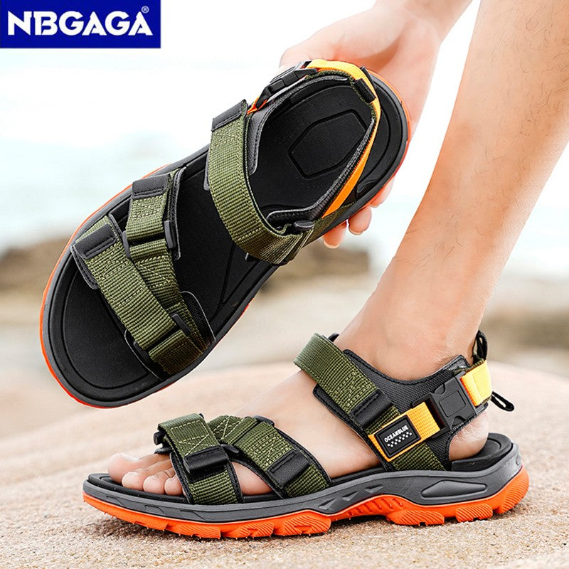 Summer Men's Sandals Trendy Casual Outdoor Sport Shoes for Holidays Beach Breathable Wear-Resistant Hiking & Walking Sandals
