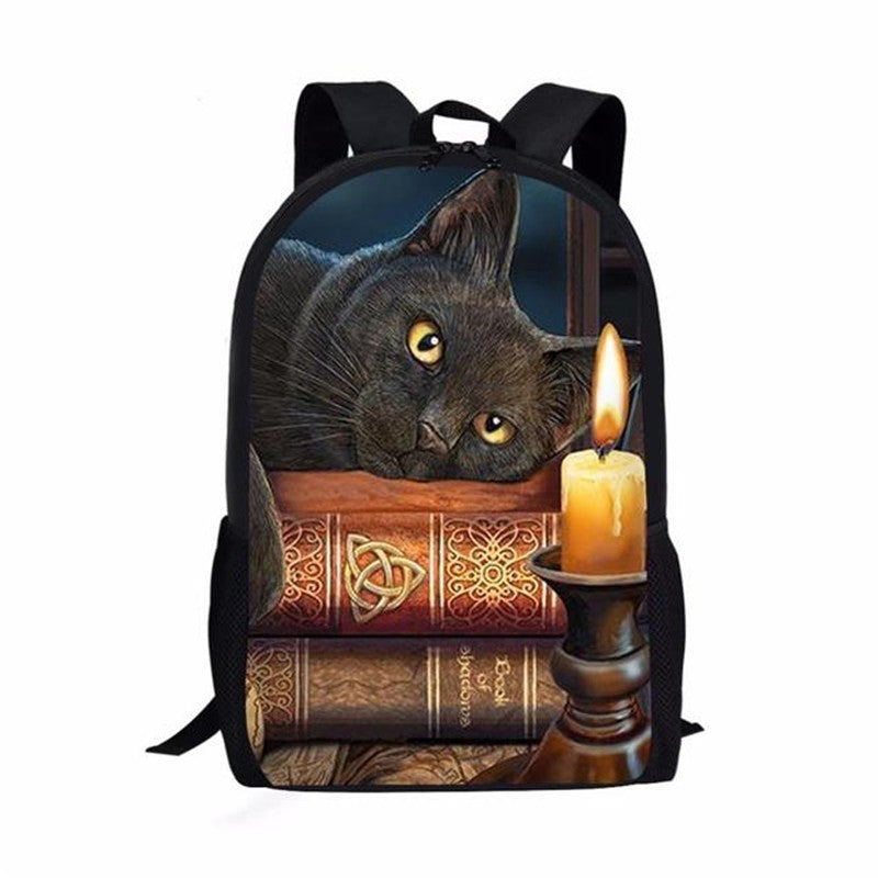 Trendy Popular Cat Notebook Backpacks pupil School Bags 3D Print Oxford Waterproof Boys/Girls Laptop Backpacks