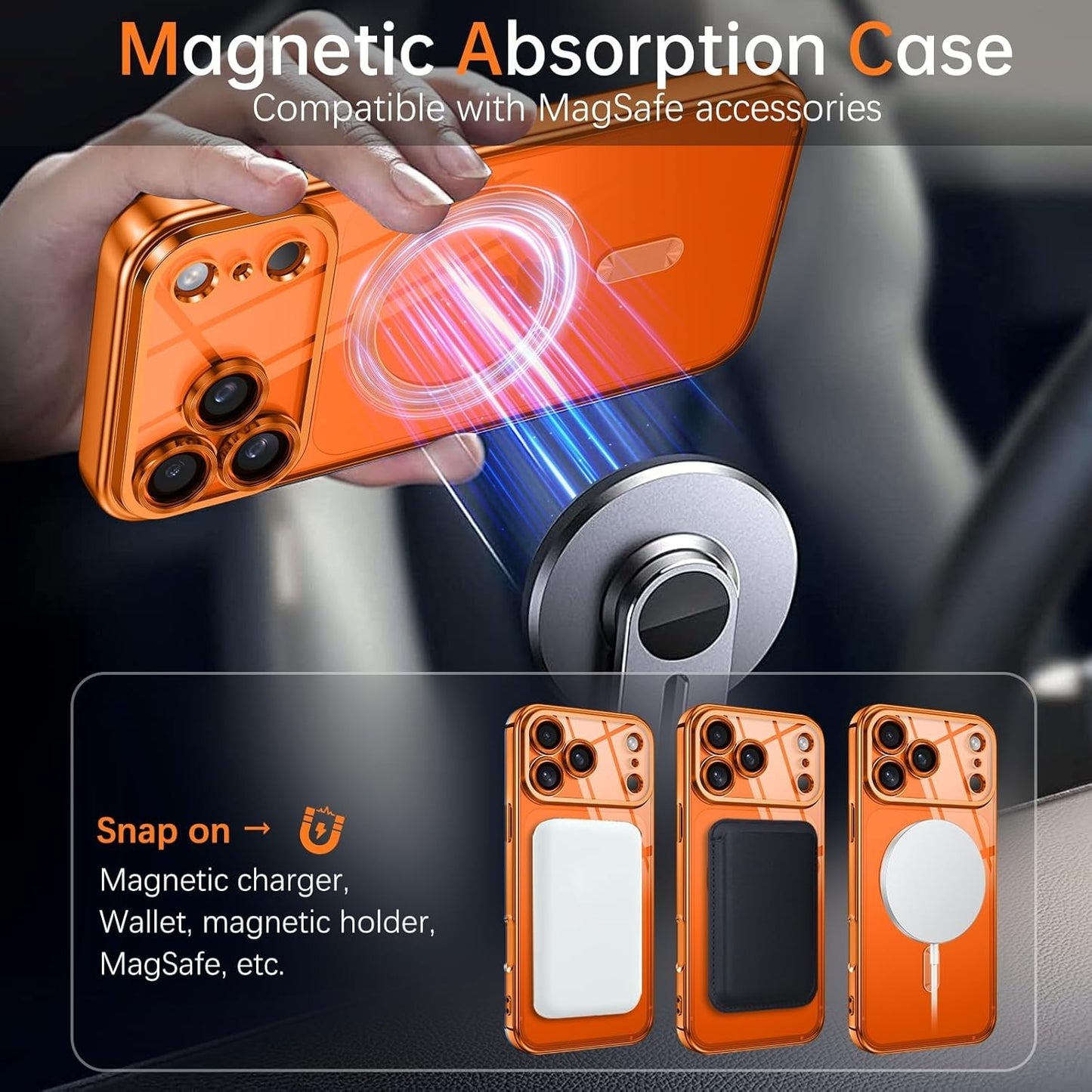 Proteção de Câmera Capa Luxo Transparente com Galvanoplastia TPU Macio Proteção contra Quedas com Capa de Telefone Magnética Para iPhone17Pro Max/17Pro/Air/17