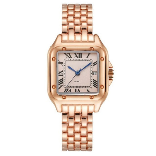 Light-luxury Ladies Watches Business Women Watch High-end Fashionable Roman scale Steel Strip Quartz Wristwatch for Couple man