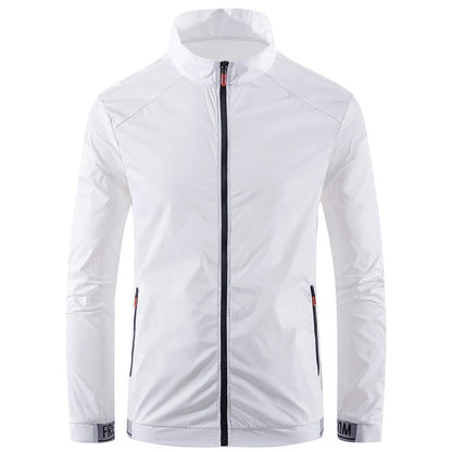 Men's sun protection clothes for summer ultra-thin breathable ice silk trendy fashion UV resistant air conditioning jacket jacke