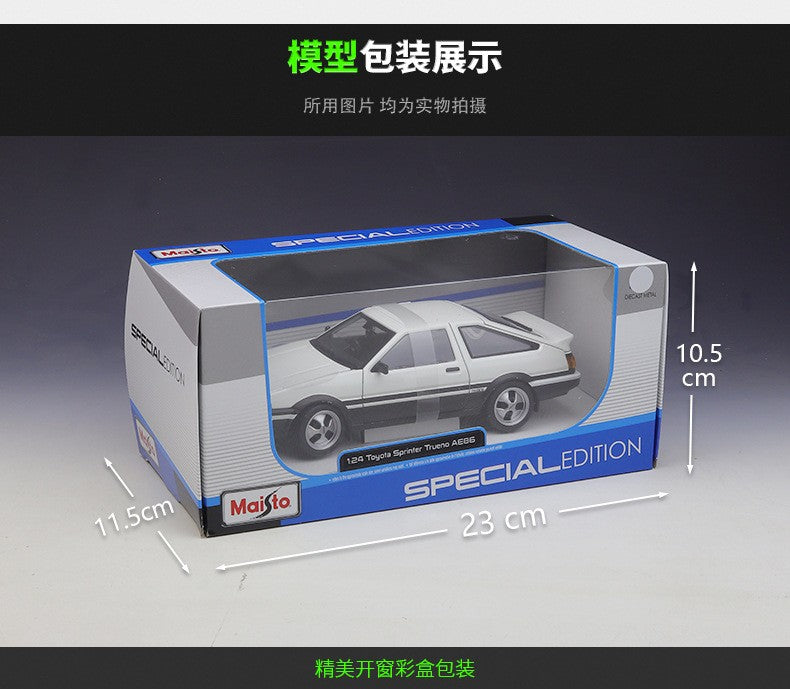 Maisto 1:24 Toyota Sprinter Trueno Ae86 Ae 86 Modelo de Carro de Liga de Simulação Peça de Exibição de Brinquedo Acabado Estático para Presente