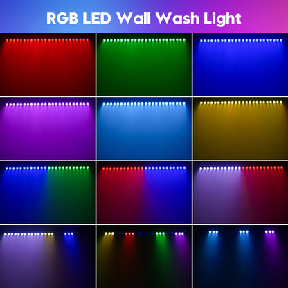 U'King 1/2Pcs 60W RGB 24LED Wall Wash Light Bar With Remote Controller DMX512 Stage Light Bar For DJ Wedding Party Church Music