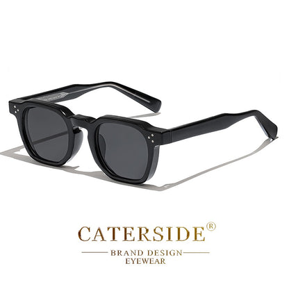 Óculos de Sol Retrô Punk CATERSIDE Masculino Armação Pequena Quadrada Design Personalizado Óculos de Sol Feminino Viagem Festa Negócios Festival Presente