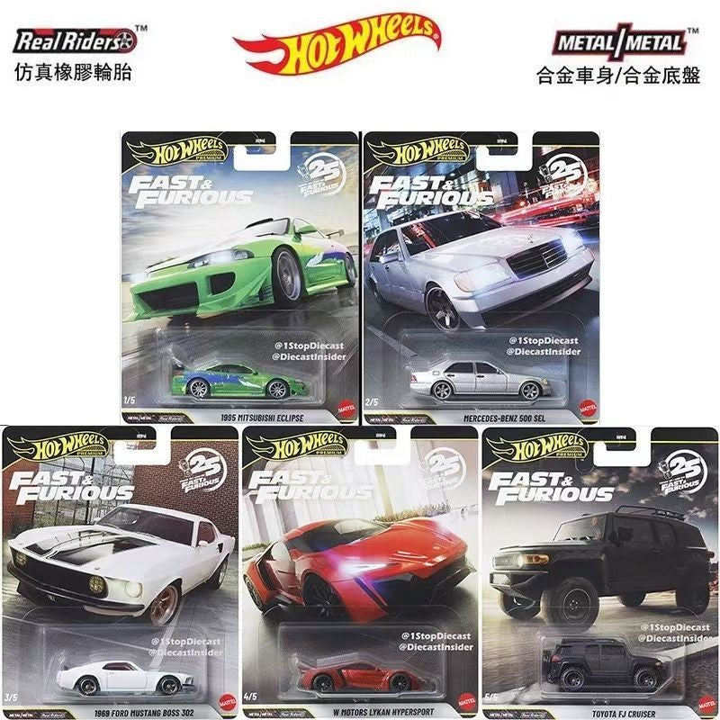 New Hot Wheels Hnw46 Car Cultures Fast & Furious Mitsubishi Eclipse Mercedes-Benz 500 Ford Mustang Lyken Toyota Fj Cruiser Car