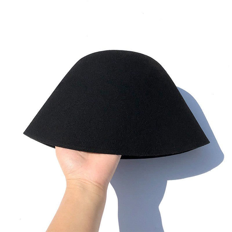 High Quality Wool Fisherman Hat Solid Color Bucket Hats Retro Bell-shaped Basin Cap For Woman Autumn Winter Warm Sun Visors Caps