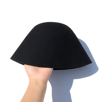 High Quality Wool Fisherman Hat Solid Color Bucket Hats Retro Bell-shaped Basin Cap For Woman Autumn Winter Warm Sun Visors Caps