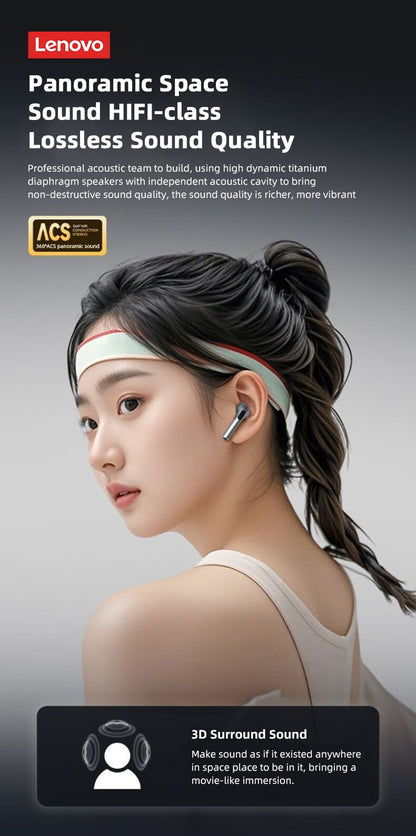 Original Lenovo LP2 Pro TWS Bluetooth Fones de Ouvido Gaming Headset Esporte Música Fone de Ouvido Cancelamento de Ruído Chamada HD Fone Sem Fio