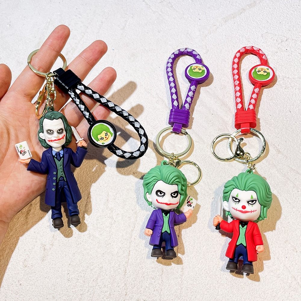 Anime Harley Quinn desenho animado Marvel Batman Coringa imagem boneca bolsa chaveiro pingente fofo Mulher Maravilha acessórios para carro chaveiro