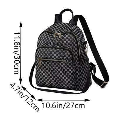 Neutral color backpack for men and women with multi-layered pockets and colorful design for schoolbags