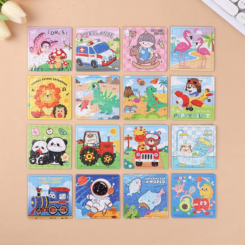 10/15/20/30/50pcs Mini Cartoon Animal Paper Jigsaw Puzzles Gifts Birthday Christmas New Year Party Rewards Pinata Fillers Random