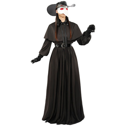 Medieval Robe Plague Doctor Cosplay Costume Bird Crow Long Mouth Mask Suit Monk Steampunk Priest Wizard Halloween Party Cloak