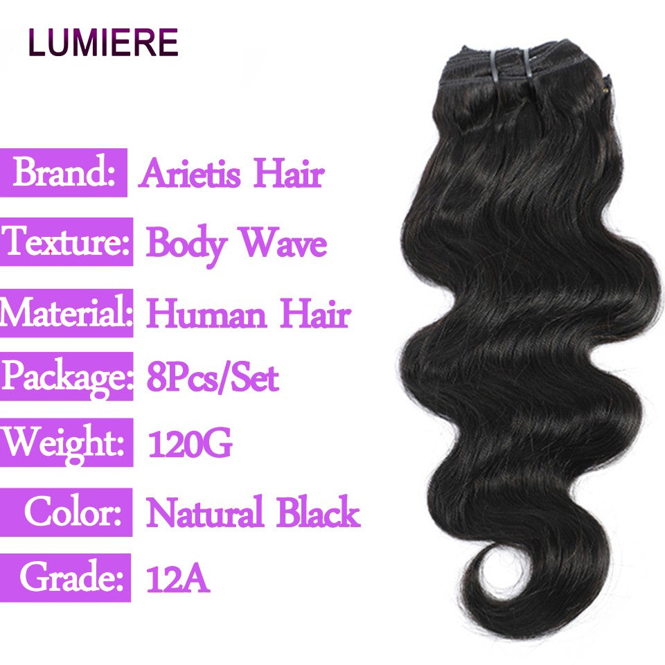 Cabelo Humano Ondulado com Extensões de Tic Tac 100% Cabelo Humano Virgem Brasileiro Cru Sem Emendas para Mulheres