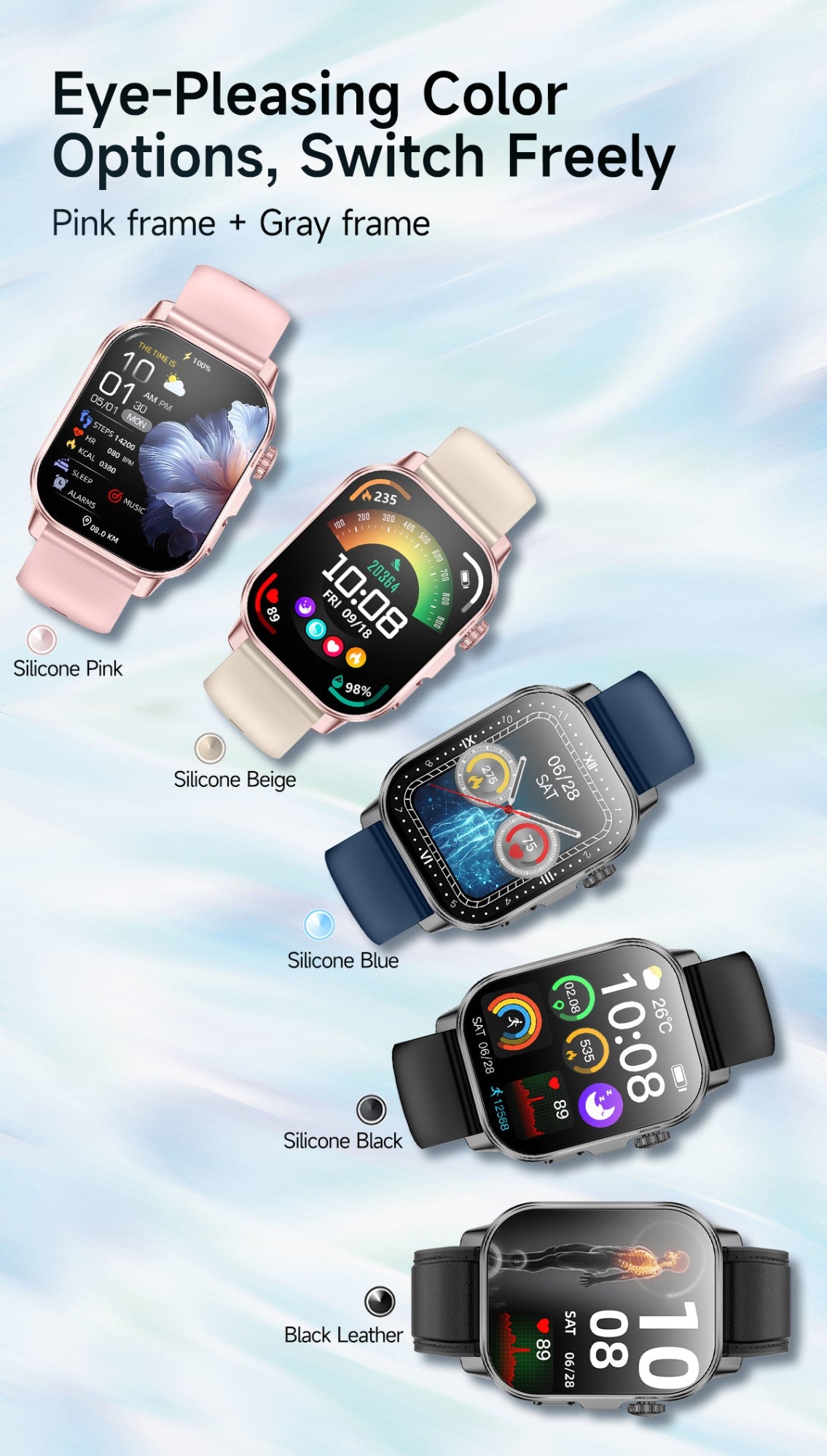 2026 New AI Health Diagnosis Smart Watch Body Analysis Uric Acid Blood lipids ECG+PPG Blood pressure call Smart watch Men Women
