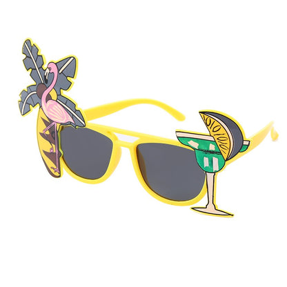 Summer Flamingos, Wine glasses Cosplay Anime Party Glasses Hawaiian Party Dress-up Beach Sunglasses Party Support Wholesale