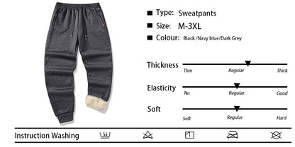 Winter Lambswool Warm Pants Men's Thicken Sweatpants Outdoor Thermal Casual Joggers Pants for Men Fleece Trousers Sportswear