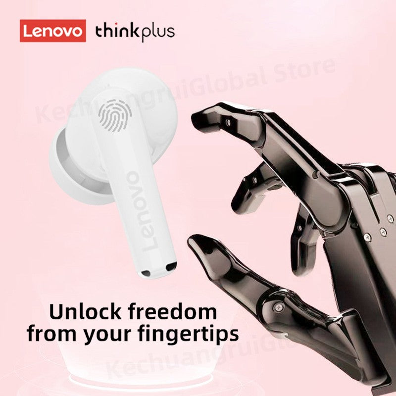 Fone de ouvido Lenovo original 2025, sem fio Bluetooth 5.3, fones de ouvido estéreo HiFi com cancelamento de ruído, fones de ouvido esportivos com controle de toque, novo presente